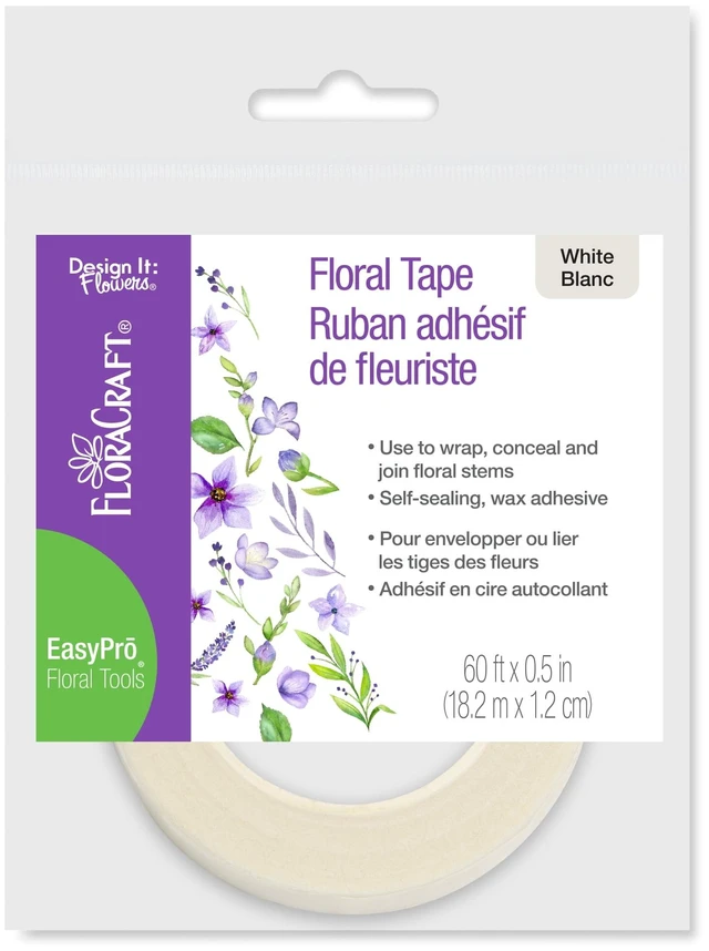 Main image of FloraCraft Floral Tape White Paper 0.5in x 60ft 1 Roll