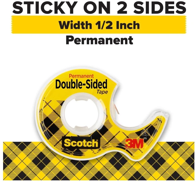 Alt view image 6 of 6 - Scotch Double Sided Tape Dispenser Roll, 1/2" x 450", 1 Dispenser