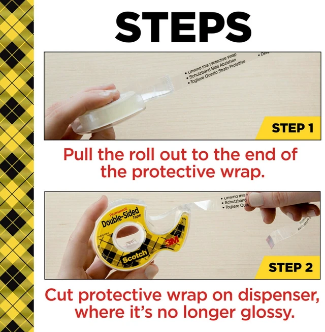 Alt view image 2 of 6 - Scotch Double Sided Tape Dispenser Roll, 1/2" x 450", 1 Dispenser