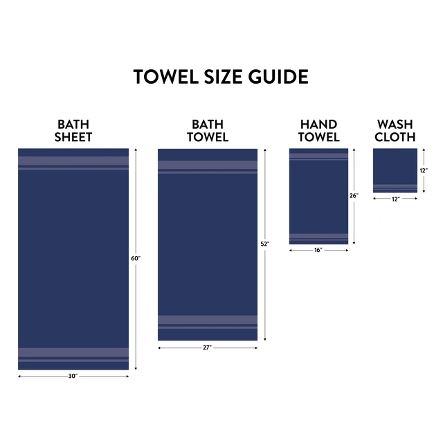 Alt view image 2 of 6 - Mainstays 18-Piece 100% Cotton Towel Set, Navy - 4 Bath Towels, 4 Hand Towels, 10 Washcloths