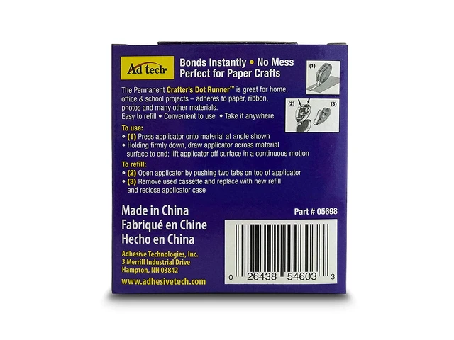 Alt view image 2 of 6 - AdTech Micro Dot Glue Runner Adhesive Clear Tape, Value Pack of 4