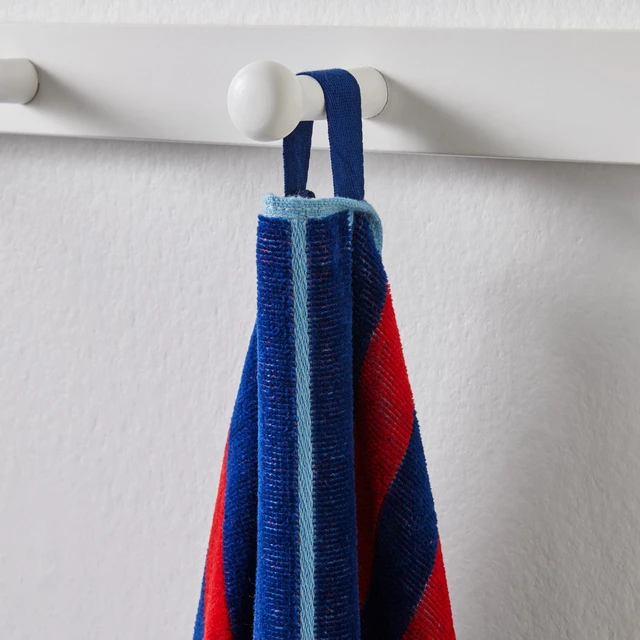 Alt view image 3 of 6 - Better Homes & Gardens Coastal Clarence Striped Navy & Red Cotton-Blend Beach Towel