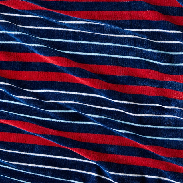 Alt view image 2 of 6 - Better Homes & Gardens Coastal Clarence Striped Navy & Red Cotton-Blend Beach Towel