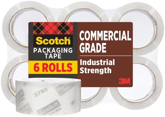 Main image of Scotch Commercial Grade Packaging Tape, 1.88 in x 54.6 yds, 3" Core, Clear, 6 Rolls
