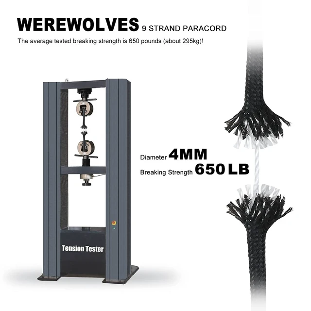 Alt view image 6 of 6 - WEREWOLVES Type III 650lb 9-Strand Paracord Rope, 100ft & 200ft Spools