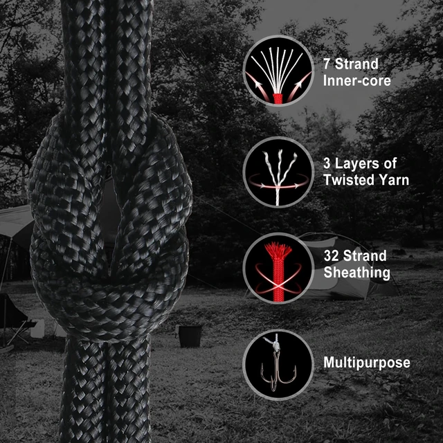 Alt view image 4 of 6 - WEREWOLVES 550 Paracord, 7 Strand Type III, 4mm