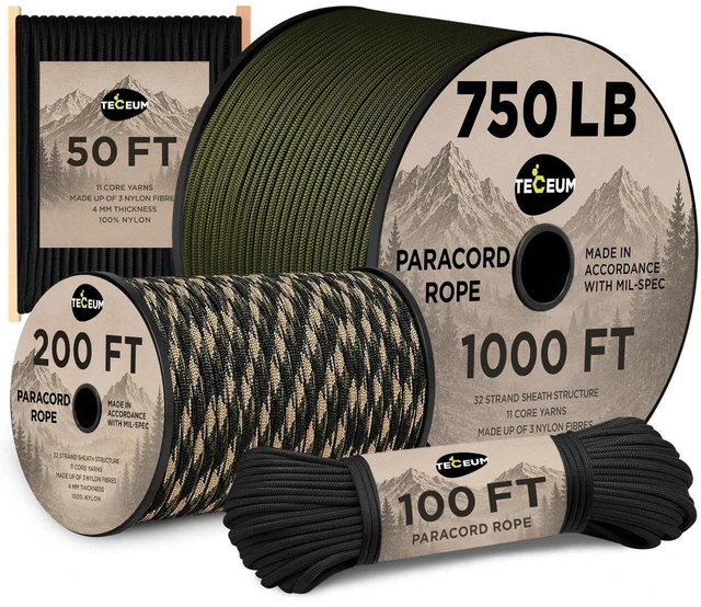 Main image of Paracord 750lb 5/32 Nylon Rope for Tent Camping Utility Outdoor