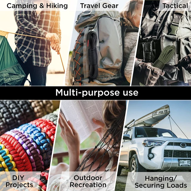 Alt view image 4 of 6 - Paracord 750lb 5/32 Nylon Rope for Tent Camping Utility Outdoor