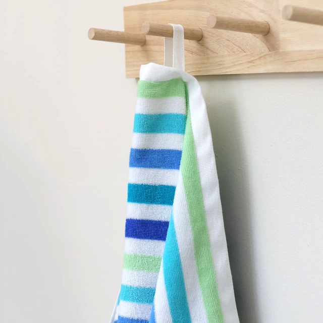 Alt view image 5 of 7 - Mainstays Everyday Yarn Dyed Cool Breton Stripe Cotton-Blend Velour Beach Towel, 30in x 60in, 2-Pack