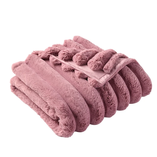 Alt view image 5 of 5 - Better Homes & Gardens Violet Gem Channel Faux Fur Throw, 50x72in