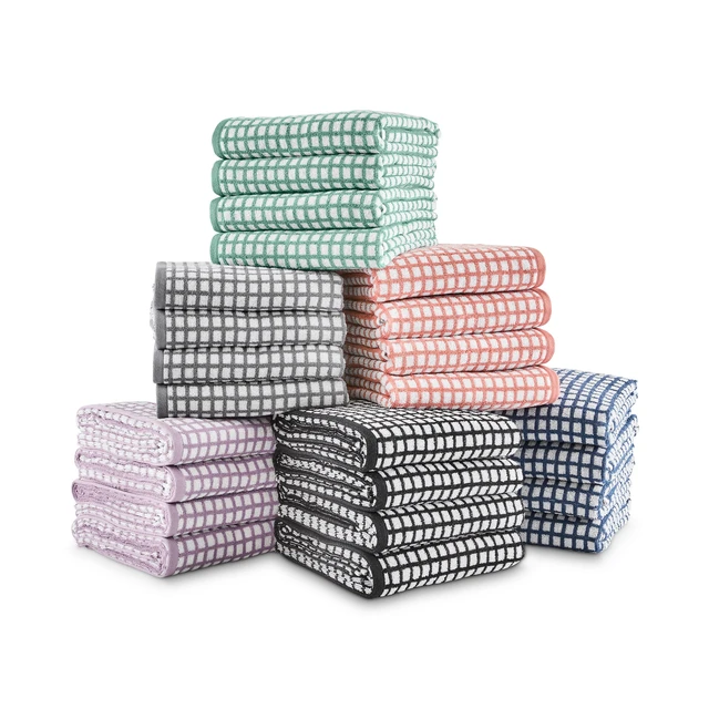 Alt view image 6 of 7 - Mainstays Performance Quick Dry Bath Towel Set, 4-Piece, Checkered Black