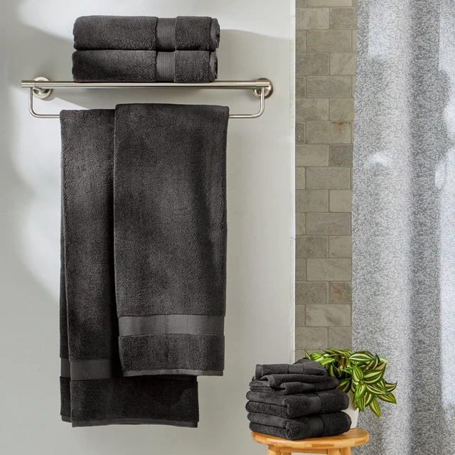 Alt view image 6 of 6 - Better Homes & Gardens Signature Soft Solid Cotton Bath Sheet, Grey Shadow