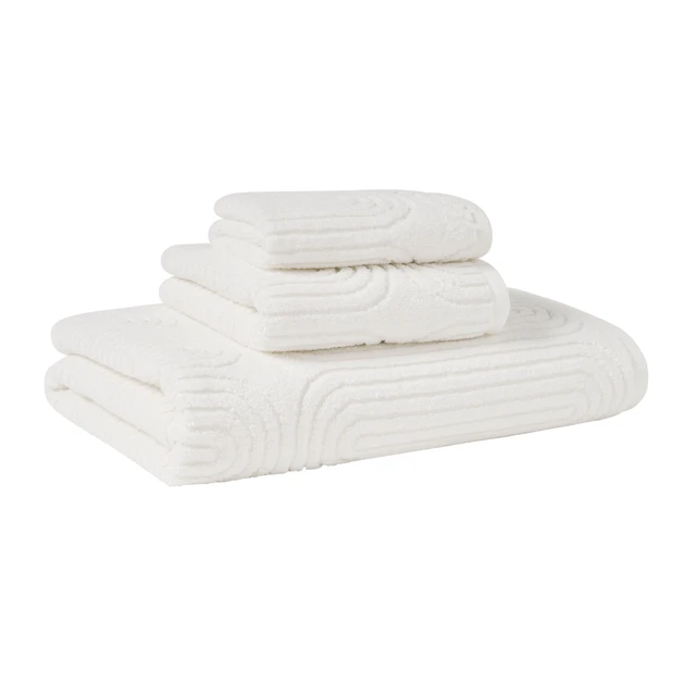 Alt view image 3 of 6 - Beautiful by Drew Barrymore Textured Washcloth, 2-Pack, 100% Cotton, Off White