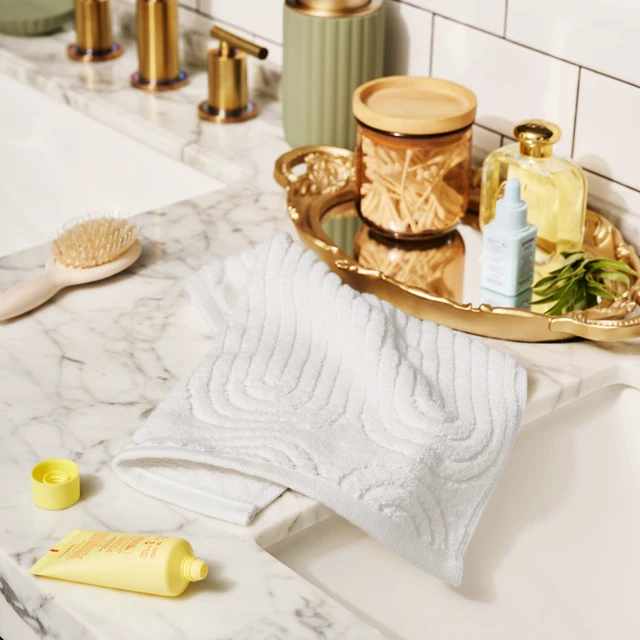 Alt view image 5 of 6 - Beautiful by Drew Barrymore Textured Washcloth, 2-Pack, 100% Cotton, Off White