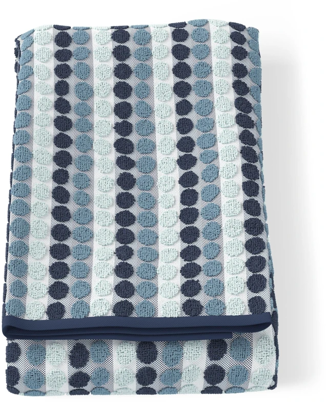 Main image of Mainstays Kids Cotton Jacquard Bath Towel 27in x 52in Blue Dot