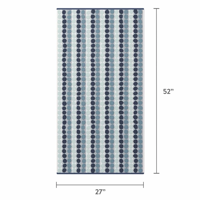 Alt view image 3 of 5 - Mainstays Kids Cotton Jacquard Bath Towel 27in x 52in Blue Dot