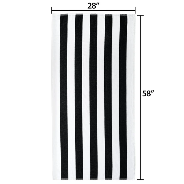 Alt view image 2 of 4 - Mainstays Cabana Stripe Beach Towel 58in x 28in Black