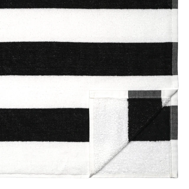 Alt view image 3 of 4 - Mainstays Cabana Stripe Beach Towel 58in x 28in Black
