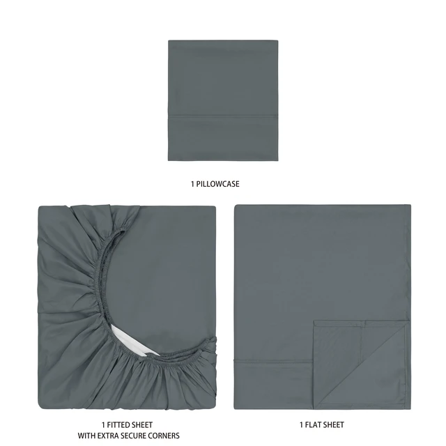Alt view image 6 of 6 - Mainstays Twin-XL Super Soft Brushed Microfiber Bed Sheet Set, Soothing Gray, 3 Piece