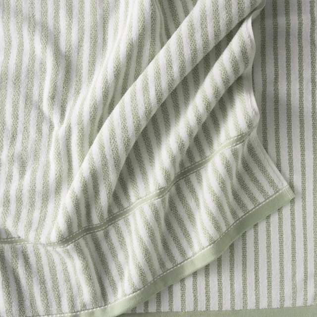 Alt view image 3 of 5 - Beautiful by Drew Barrymore 4-Piece Stripe Towel Set, 100% Cotton, Sage Green