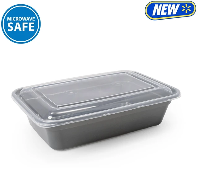 Main image of Mainstays 15-Pack 1-Compartment BPA-Free Plastic Meal Prep Food Storage Containers, Soothing Grey