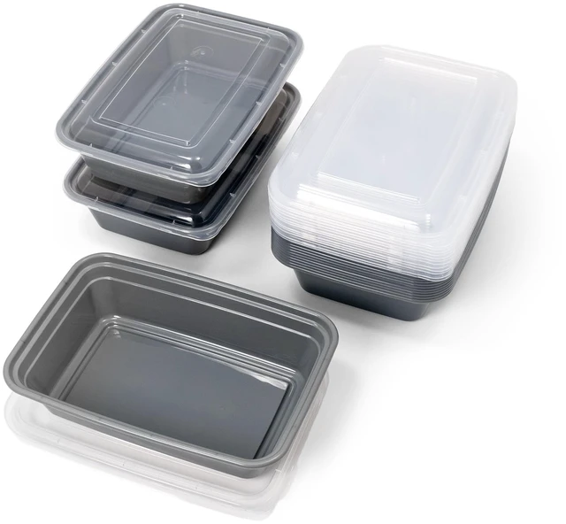 Alt view image 6 of 6 - Mainstays 15-Pack 1-Compartment BPA-Free Plastic Meal Prep Food Storage Containers, Soothing Grey