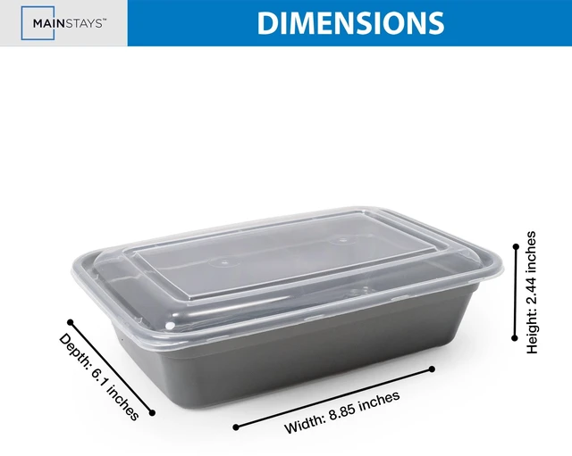 Alt view image 2 of 6 - Mainstays 15-Pack 1-Compartment BPA-Free Plastic Meal Prep Food Storage Containers, Soothing Grey