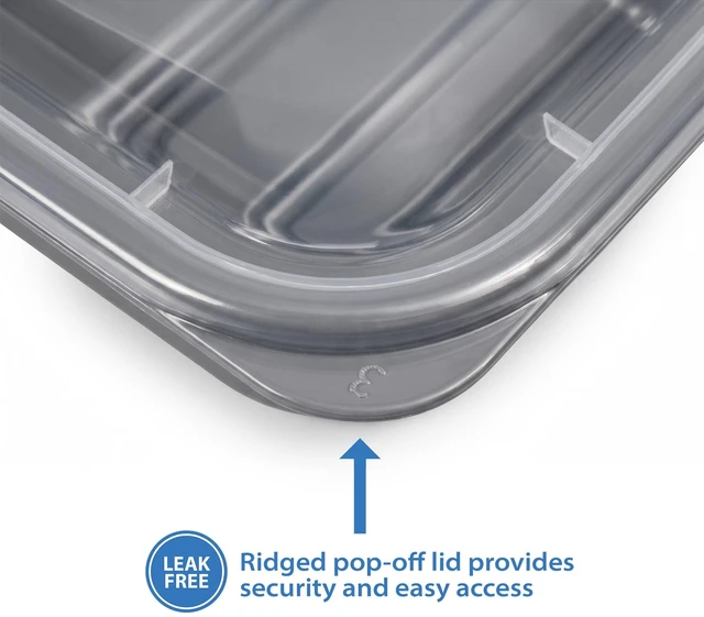 Alt view image 4 of 6 - Mainstays 15-Pack 1-Compartment BPA-Free Plastic Meal Prep Food Storage Containers, Soothing Grey