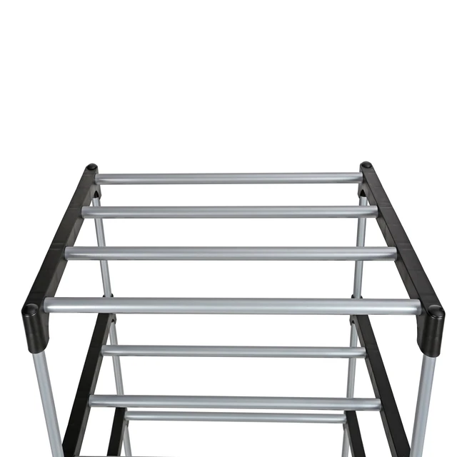 Alt view image 2 of 6 - Mainstays 4-Tier Shoe Rack, Black/Silver, 8 Pairs, Metal Tubes & Plastic Connectors