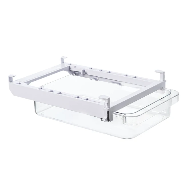 Alt view image 3 of 5 - Mainstays Clear Under-Shelf Drawer Organizer, Pull-Out Storage Box for Refrigerator or Cabinet