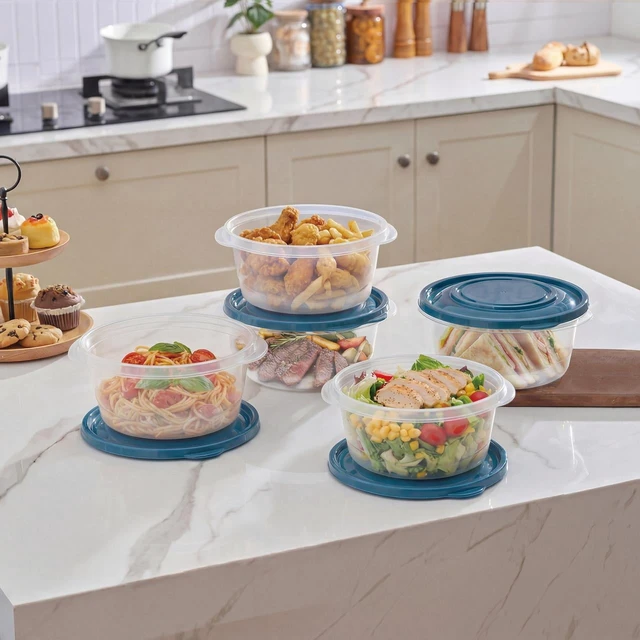Alt view image 4 of 6 - Mainstays Semi Durable Round Plastic Food Storage Containers, 6.2 Cup, 4 Pack