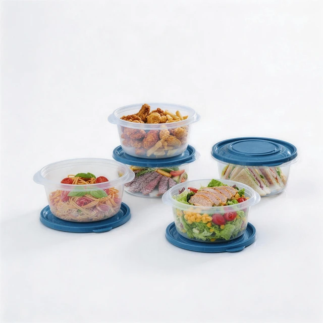 Alt view image 6 of 6 - Mainstays Semi Durable Round Plastic Food Storage Containers, 6.2 Cup, 4 Pack
