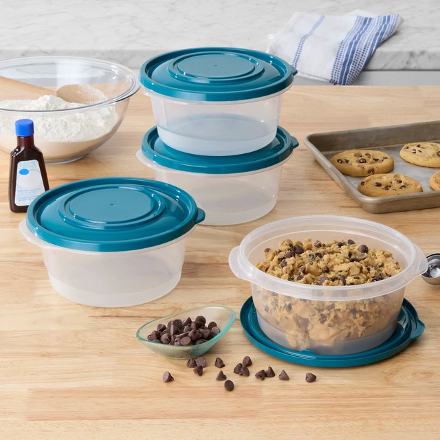 Alt view image 3 of 6 - Mainstays Semi Durable Round Plastic Food Storage Containers, 6.2 Cup, 4 Pack