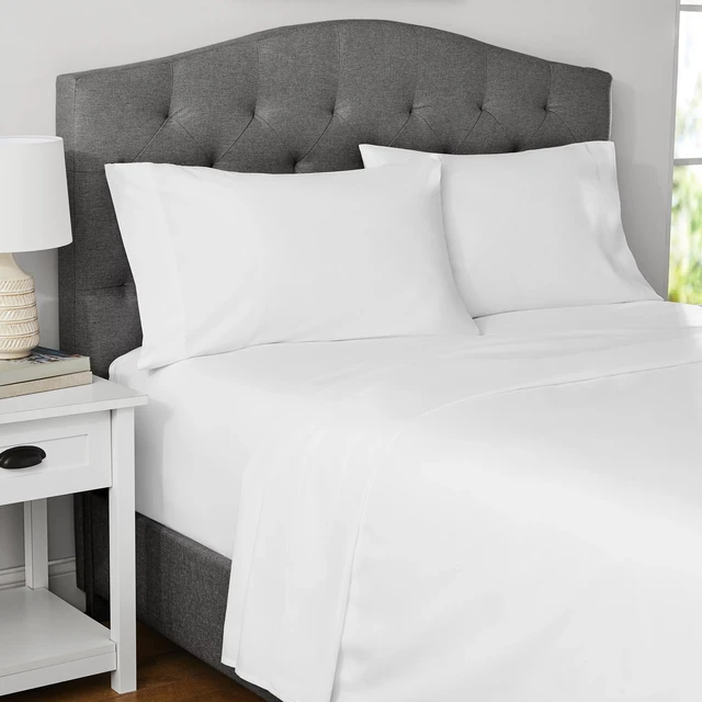 Alt view image 7 of 7 - Mainstays Twin/Twin-XL Easy Care Percale Flat Sheet, 300 Thread Count, Arctic White