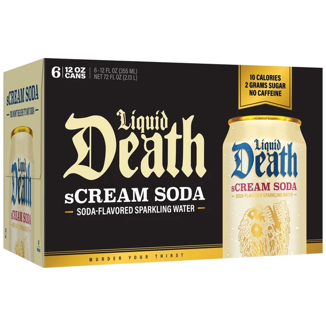 Alt view image 4 of 5 - Liquid Death s'CREAM Soda Flavored Sparkling Water, 6-Pack (12oz Cans), Low Sugar, Huge Flavor, No Artificial Sweeteners