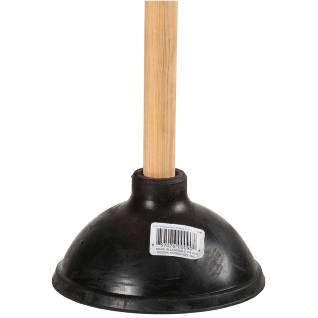 Alt view image 4 of 6 - Kendik Rubber Toilet Plunger with Wood Handle for Toilets, Sinks, Drains