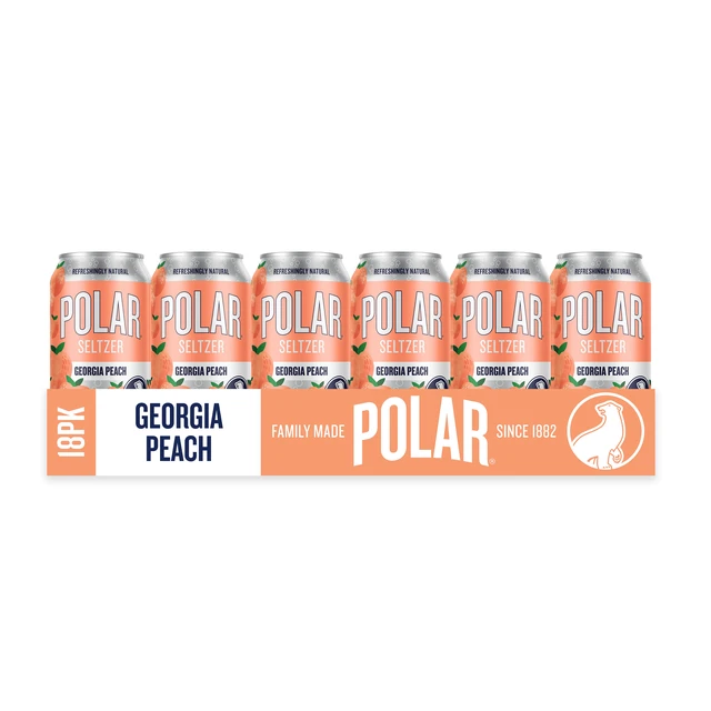 Alt view image 3 of 5 - Polar Georgia Peach Zero Calorie Sparkling Seltzer Water, 12 fl oz, 18-Pack Cans