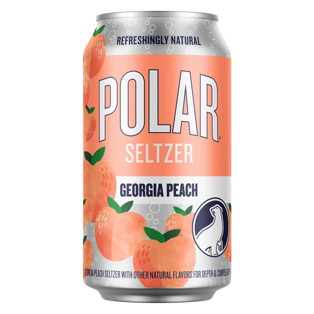 Alt view image 4 of 5 - Polar Georgia Peach Zero Calorie Sparkling Seltzer Water, 12 fl oz, 18-Pack Cans