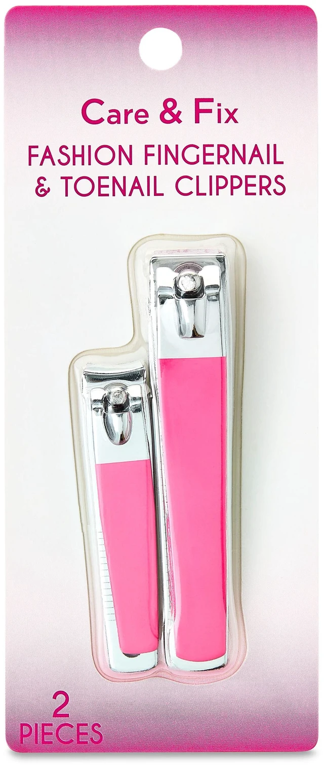 Alt view image 2 of 6 - Care & Fix Fingernail & Toenail Clippers, Pink, 2 Pieces