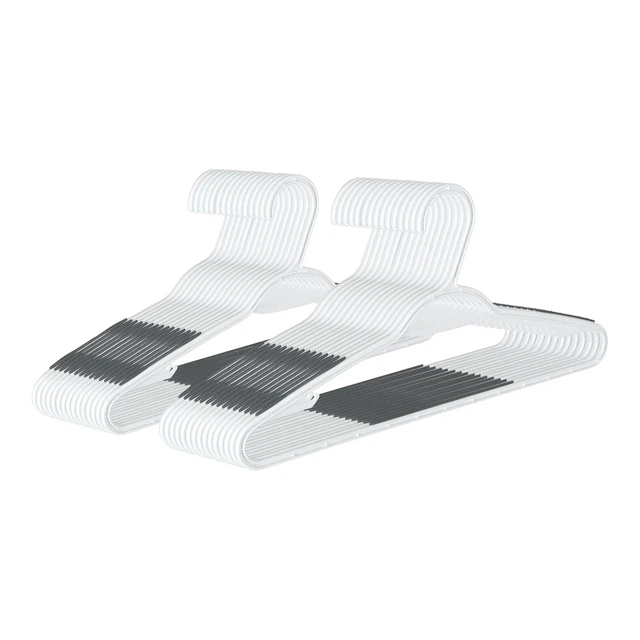 Alt view image 3 of 6 - Mainstays Non-Slip Plastic Clothing Hangers, 30 Count, White