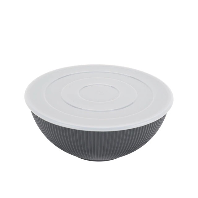 Alt view image 5 of 6 - Mainstays Black 4-Piece Eco-Friendly Recycled Plastic Ribbed Serve Bowl Set