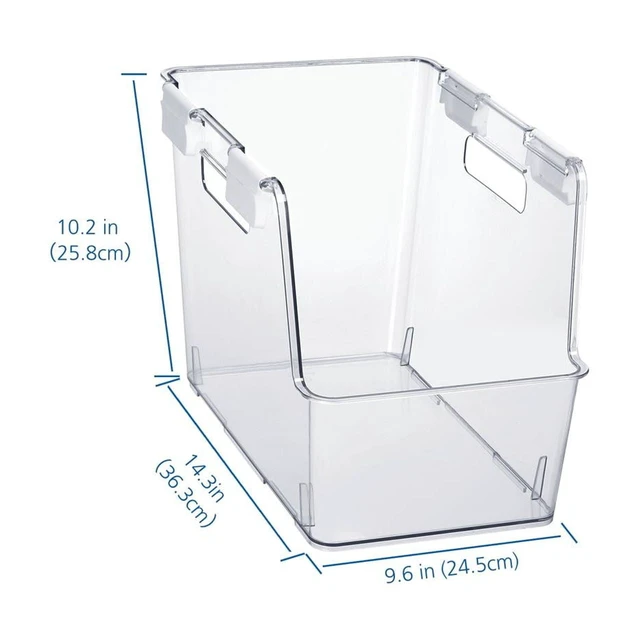 Alt view image 5 of 5 - Mainstays Small Clear Plastic Stackable Closet Organizer Bin with White Latches