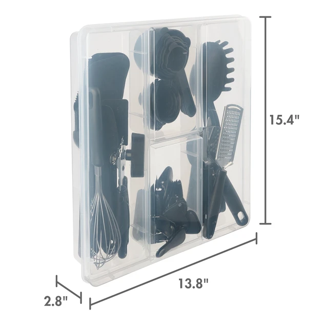 Alt view image 6 of 6 - Mainstays 36-Piece Kitchen Gadget and Utensil Set with Drawer Organizer, Black