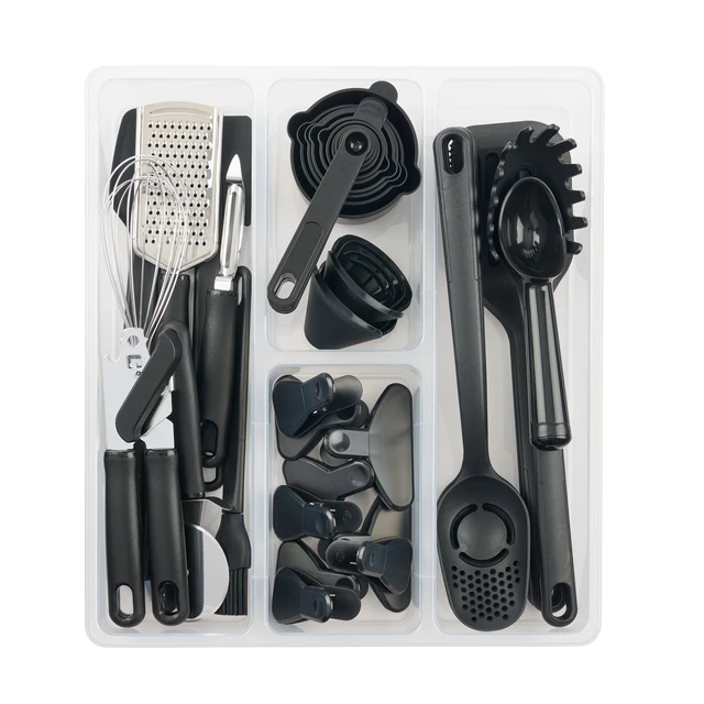 Alt view image 5 of 6 - Mainstays 36-Piece Kitchen Gadget and Utensil Set with Drawer Organizer, Black
