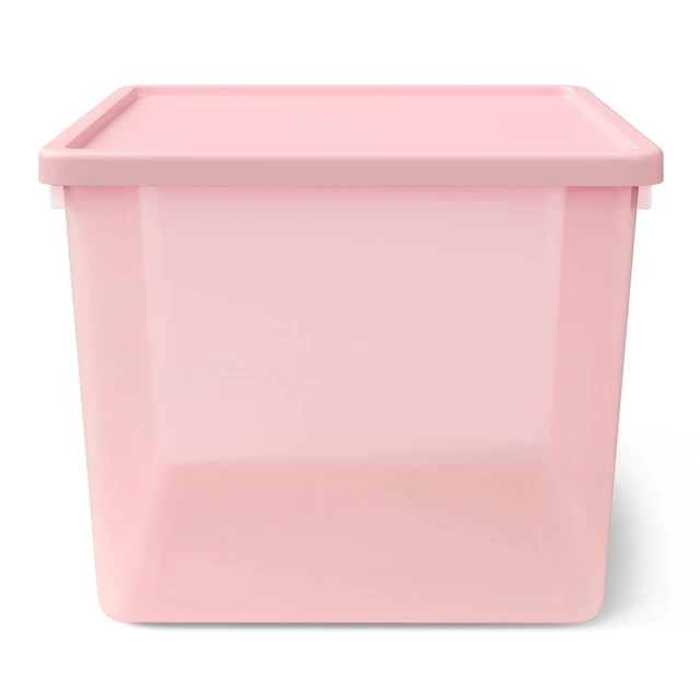 Alt view image 4 of 7 - Mainstays Kids Large Plastic Storage Bin with Lid, Pink