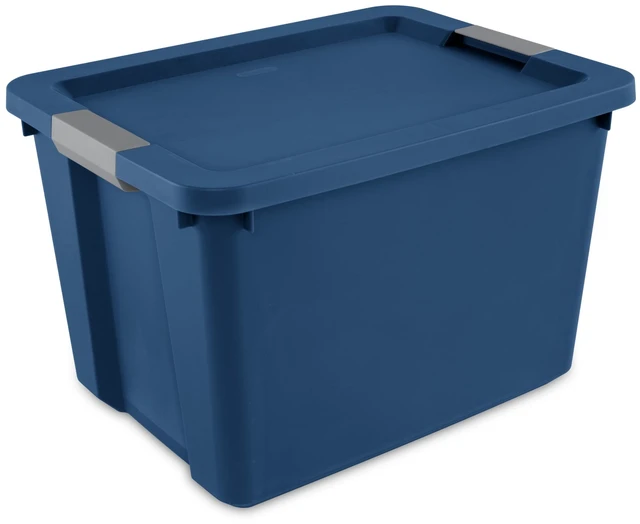 Main image of Sterilite 20 Gallon Plastic Storage Bin with Latch Lid, Blue