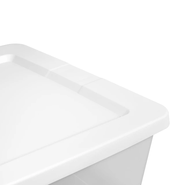 Alt view image 5 of 6 - Sterilite 41 Quart Medium Underbed Storage Bin, Clear Plastic with Snap-On Lid, White