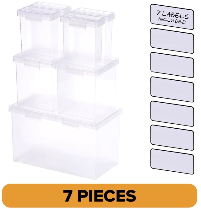 Main image of Bostitch Konnect Nest Box Small Medium & Large Containers, Plastic, Stackable, Clear, 7 Count