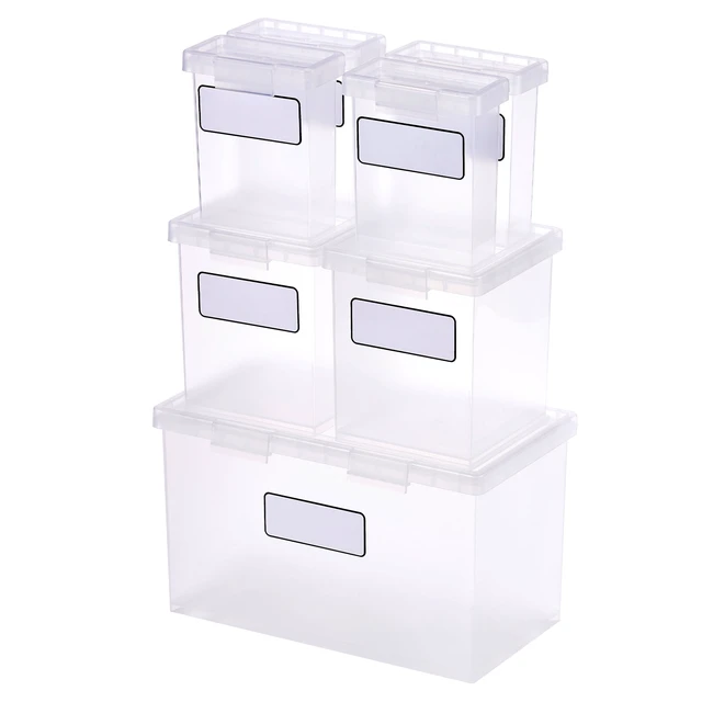 Alt view image 3 of 5 - Bostitch Konnect Nest Box Small Medium & Large Containers, Plastic, Stackable, Clear, 7 Count