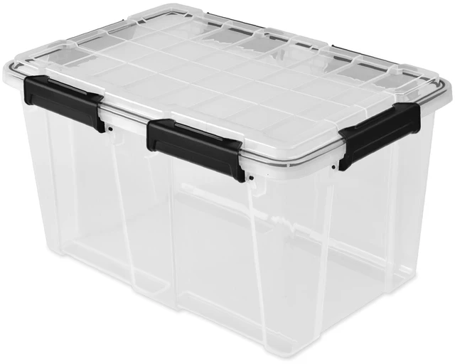 Main image of Sterilite Gasket Box 54 Quart IP68 Waterproof Clear Plastic Storage Bin with Lid, Gasket Seal, and Durable Latches, Black